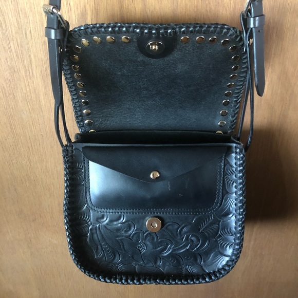 Zara Studded Embossed Leather Cross Body Bag - Picture 3 of 4